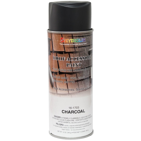 Roofing Spray Paint, Charcoal, 12 PK